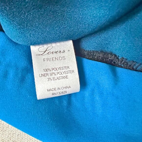 Lovers + Friends - Teal Blue Mini Dress with Lace Racerback - Medium - EUC - Picture 4 of 9